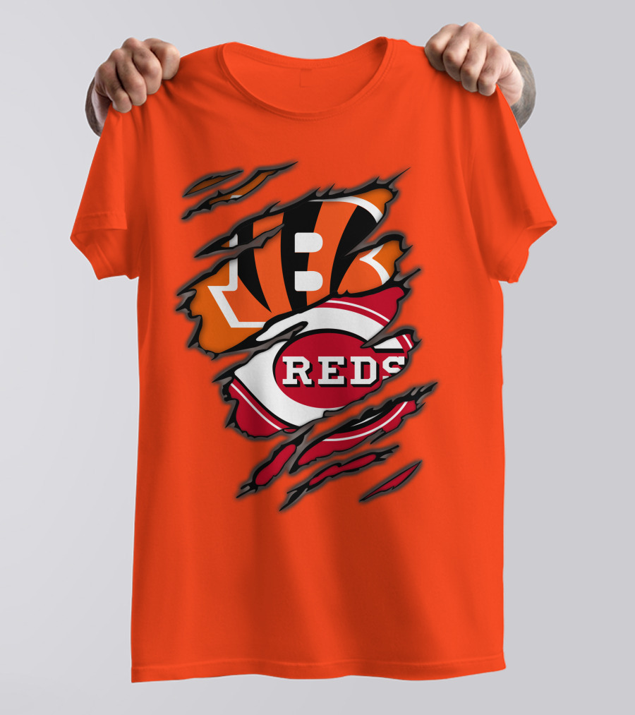 Bengals Reds Cincinnati Sports Claw Marks T-Shirt