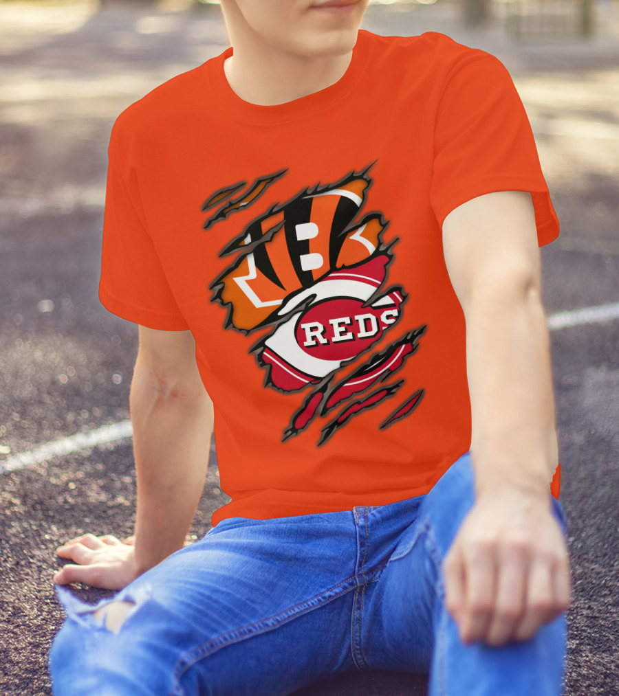 Bengals Reds Cincinnati Sports Claw Marks T-Shirt