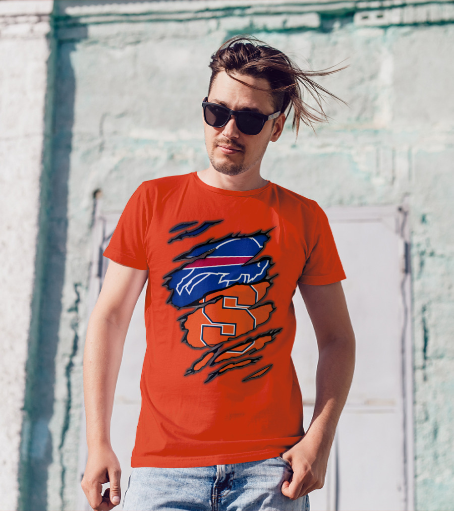 Buffalo Bills Syracuse University Orange Logo Combination T-Shirt