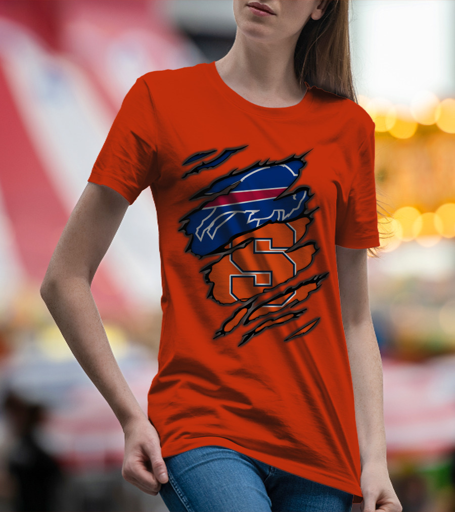 Buffalo Bills Syracuse University Orange Logo Combination T-Shirt