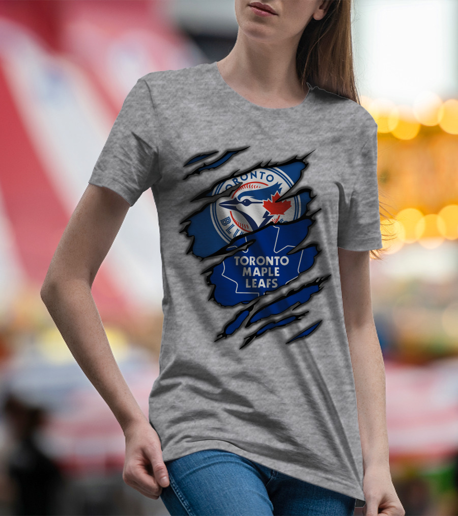 Toronto Blue Jays Maple Leafs Ripped Claw Marks T-Shirt