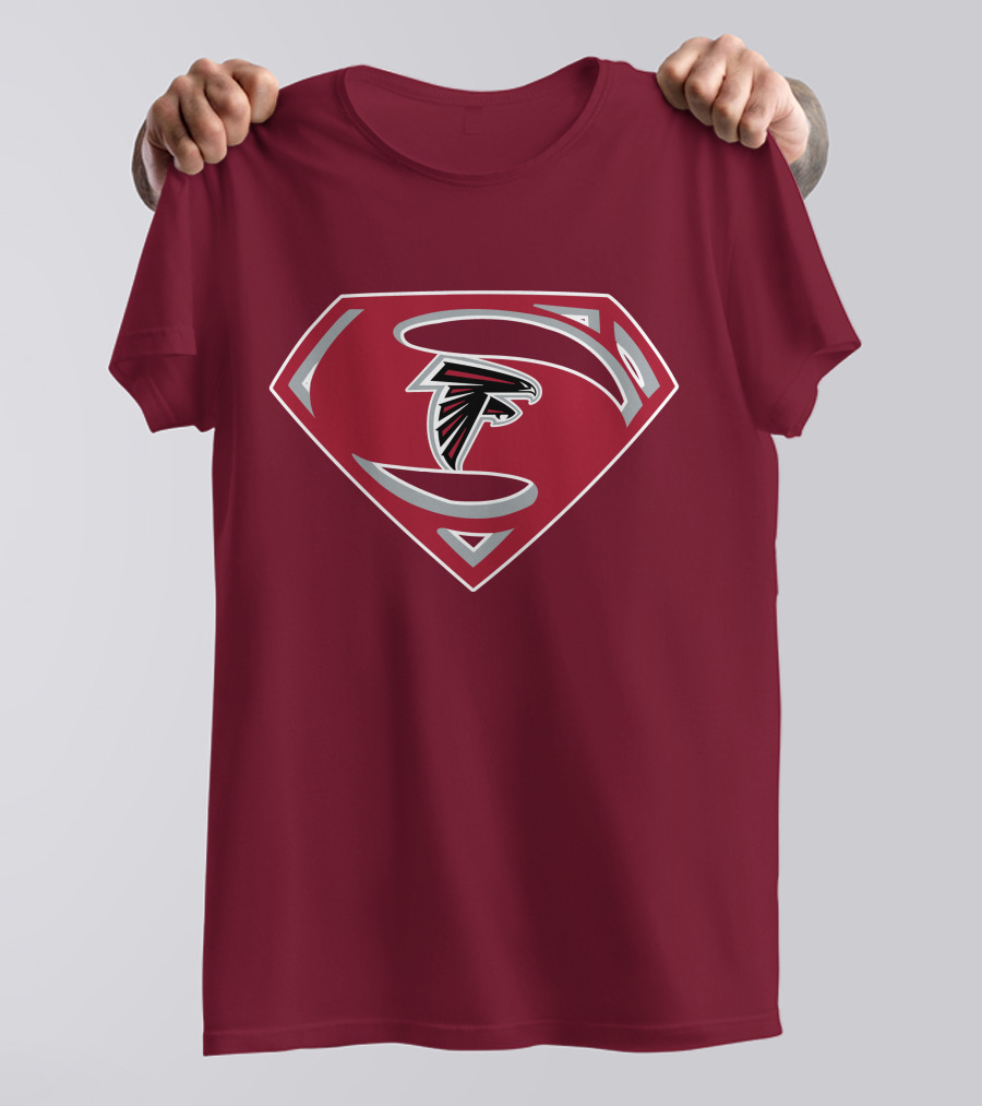 Atlanta Falcons Super Man Logo Combination T-Shirt