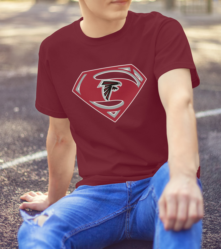 Atlanta Falcons Super Man Logo Combination T-Shirt