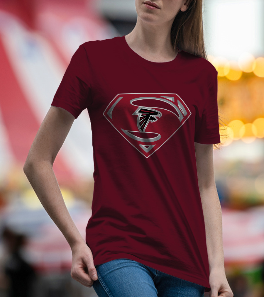 Atlanta Falcons Super Man Logo Combination T-Shirt