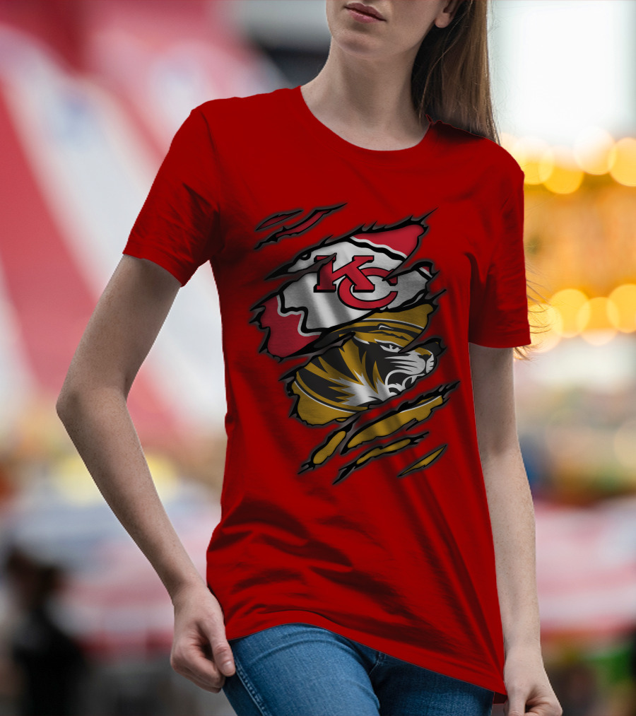 KC Chiefs Missouri Tigers Claw T-Shirt