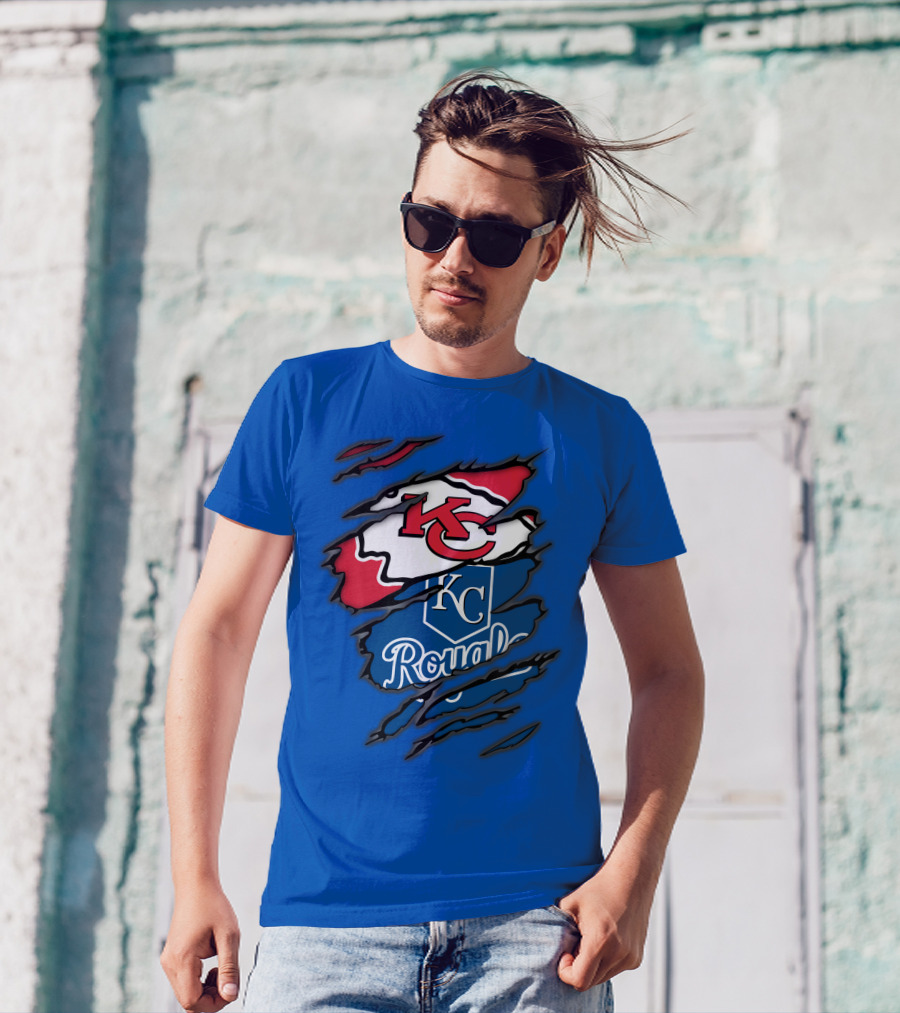 Kansas City Chiefs Royals KC Logo Mashup T-Shirt