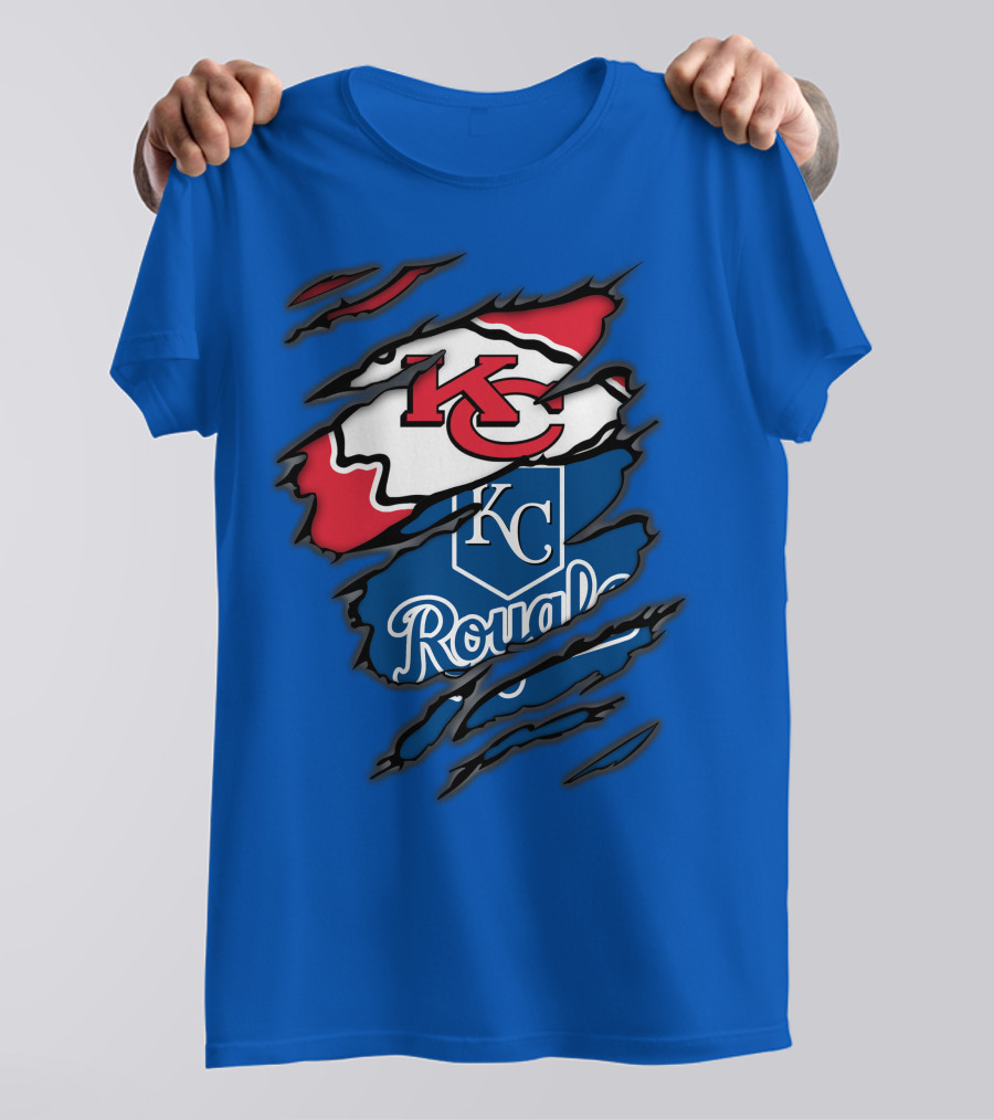 Kansas City Chiefs Royals KC Logo Mashup T-Shirt