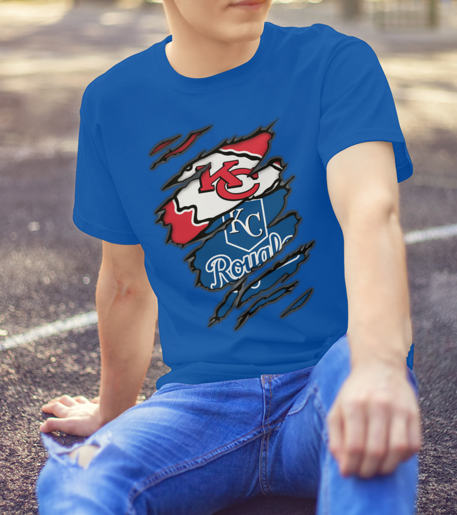 Kansas City Chiefs Royals KC Logo Mashup T-Shirt