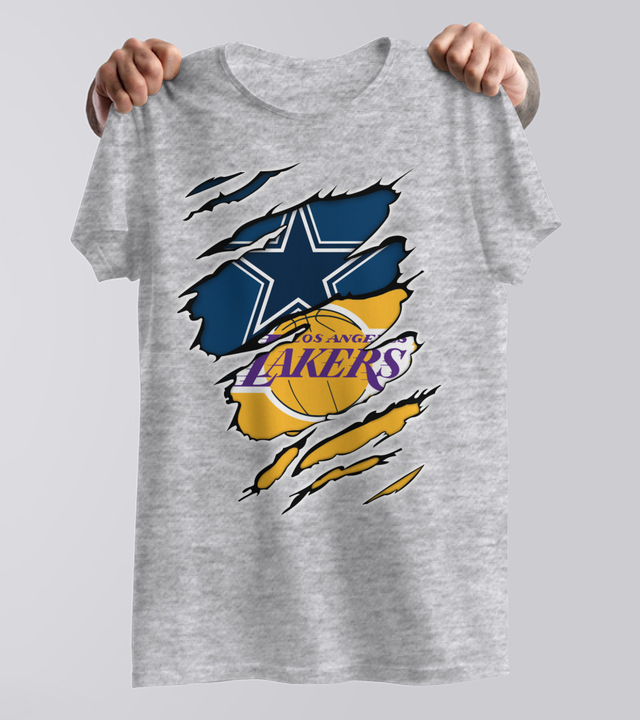 Dallas Cowboys Los Angeles Lakers Logo Mashup T-Shirt