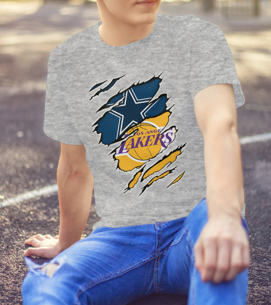 Dallas Cowboys Los Angeles Lakers Logo Mashup T-Shirt