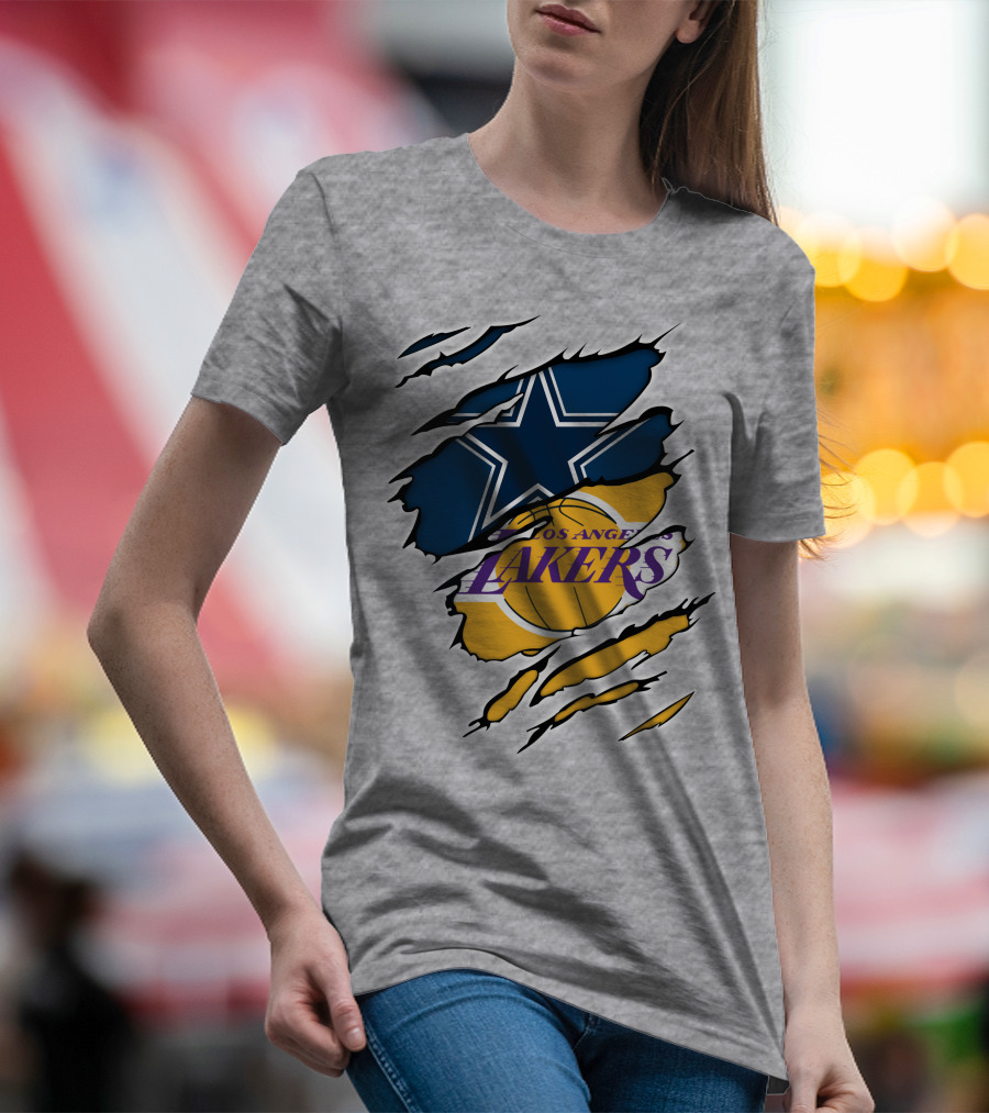 Dallas Cowboys Los Angeles Lakers Logo Mashup T-Shirt