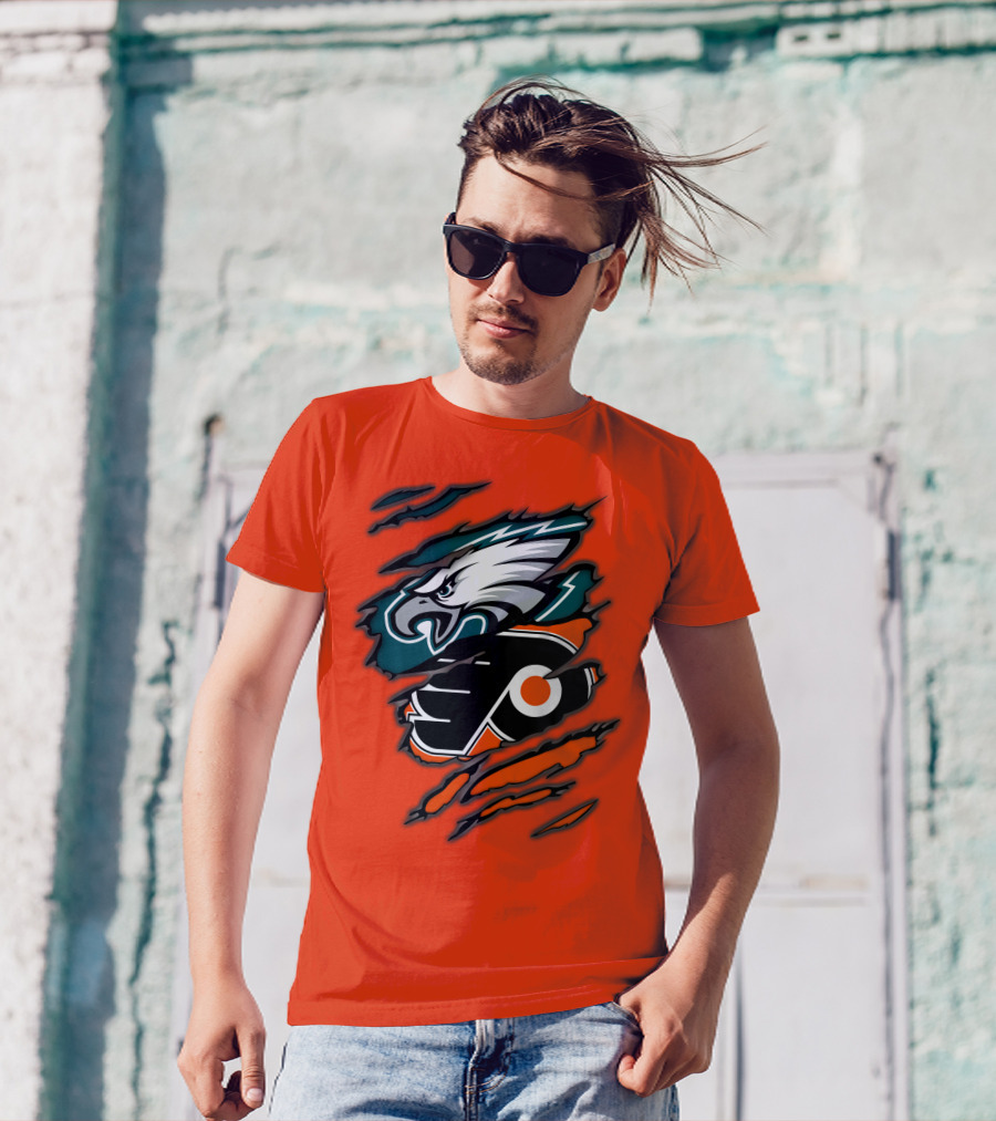 Philadelphia Eagles Flyers Logo Mashup T-Shirt