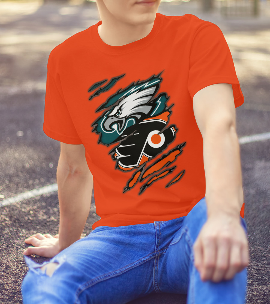 Philadelphia Eagles Flyers Logo Mashup T-Shirt