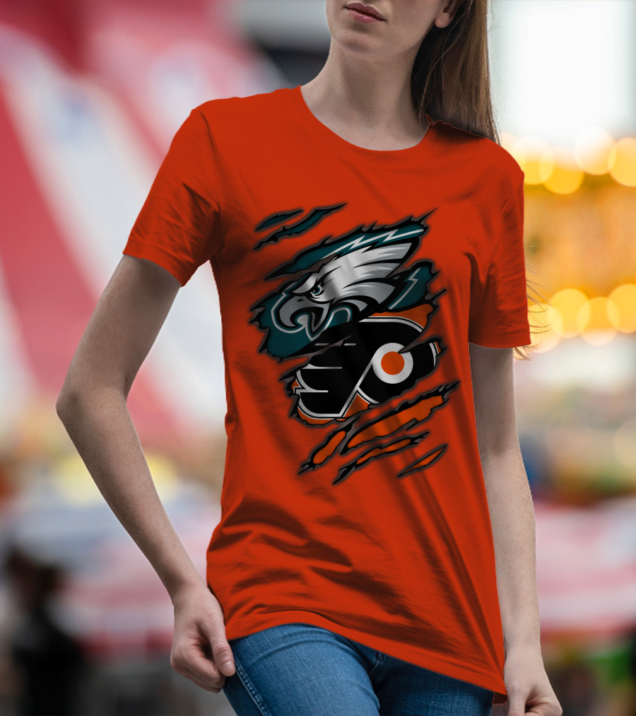 Philadelphia Eagles Flyers Logo Mashup T-Shirt