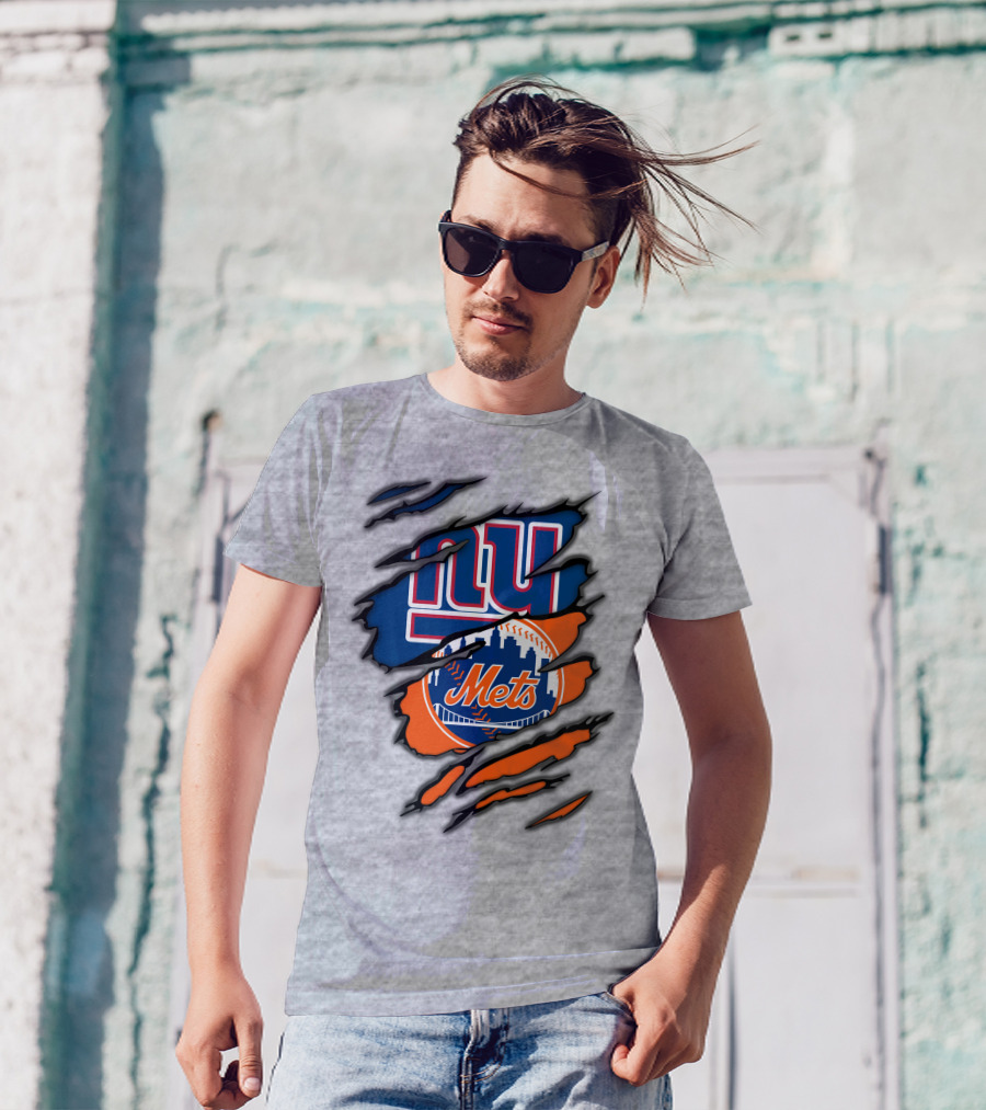 New York Giants Mets Crossover Claw Marks T-Shirt