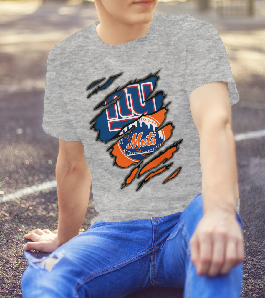 New York Giants Mets Crossover Claw Marks T-Shirt