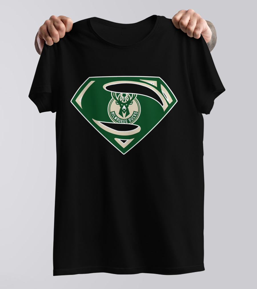 Milwaukee Bucks Superman Logo Mashup T-Shirt