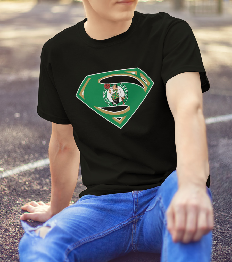 Boston Celtics Superman Logo Crossover T-Shirt