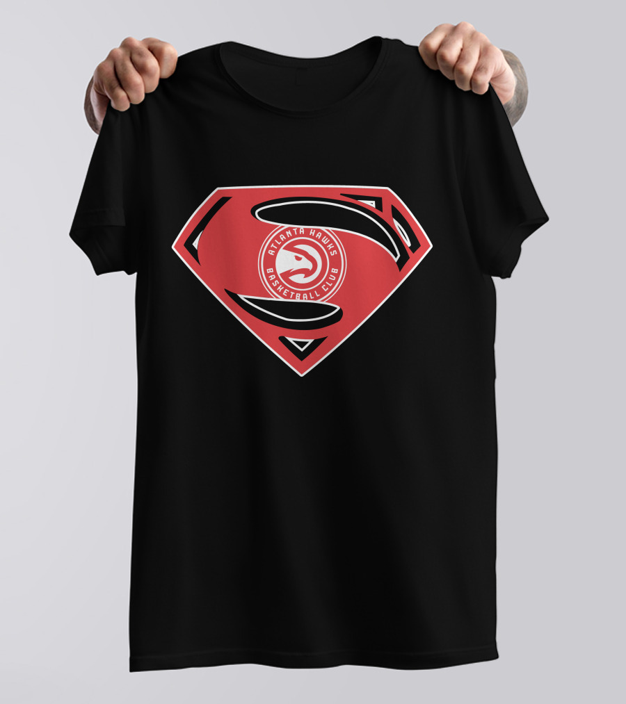 Atlanta Hawks Basketball Club Superman Logo Mashup T-Shirt