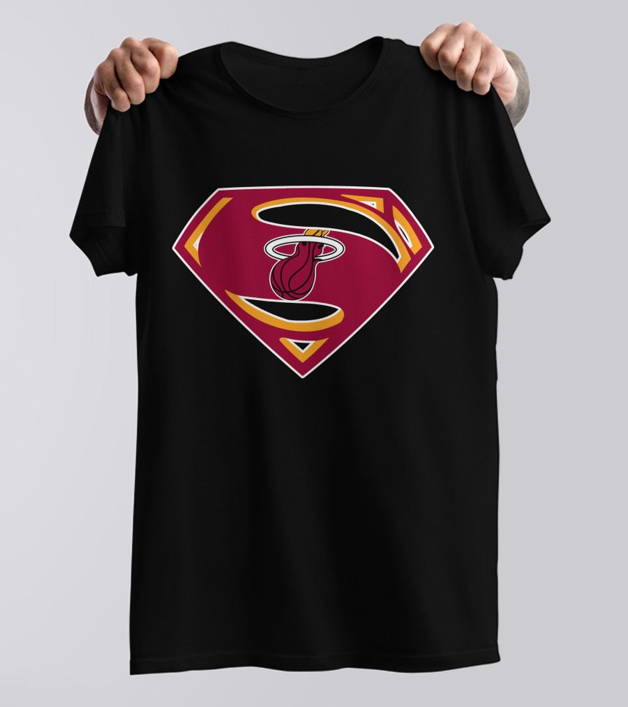 Superman Miami Heat Logo Fusion T-Shirt