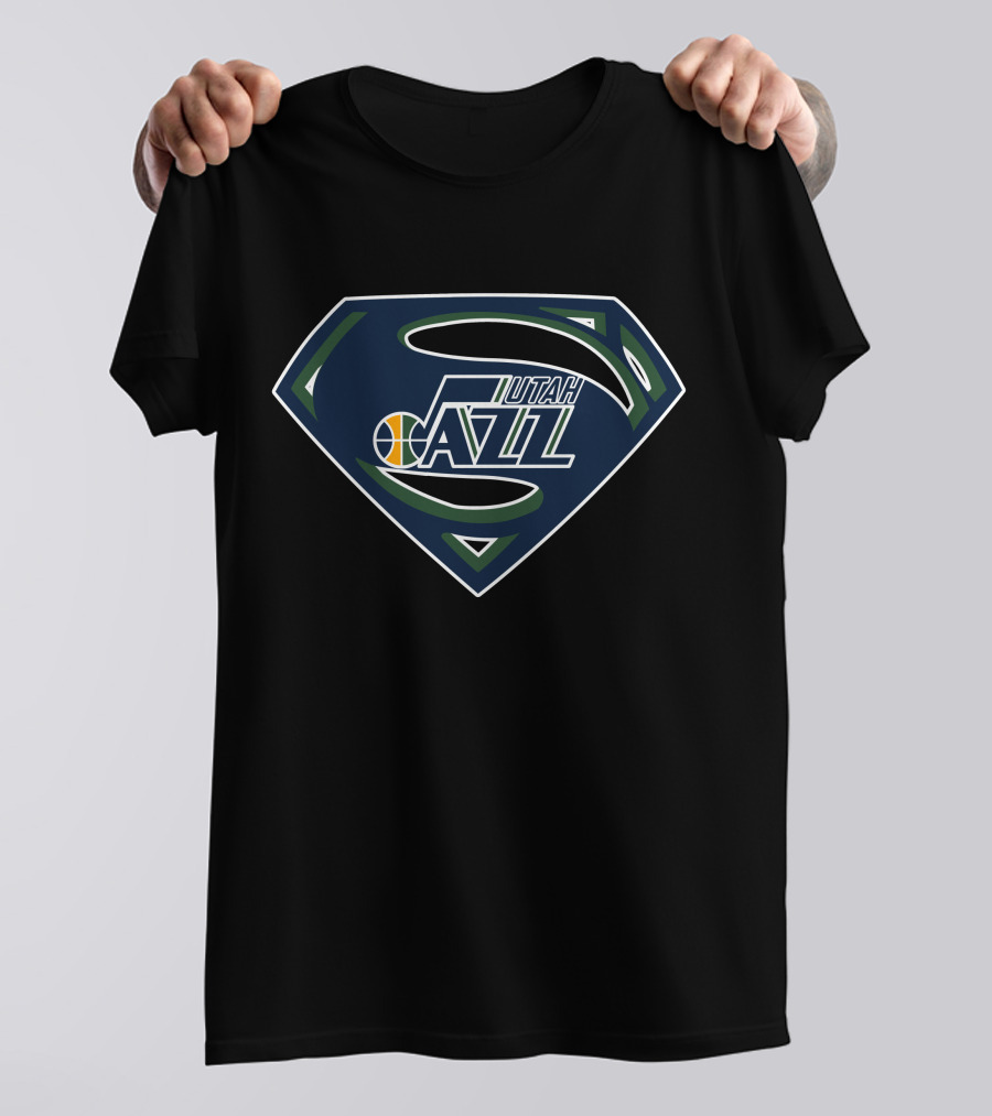 Utah Jazz Superman Emblem Concept T-Shirt