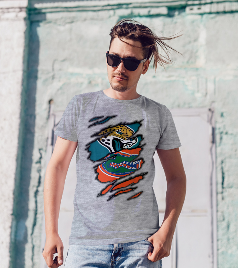 Jacksonville Jaguars Florida Gators Crossover Fan Gear Duo Team Spirit T-Shirt