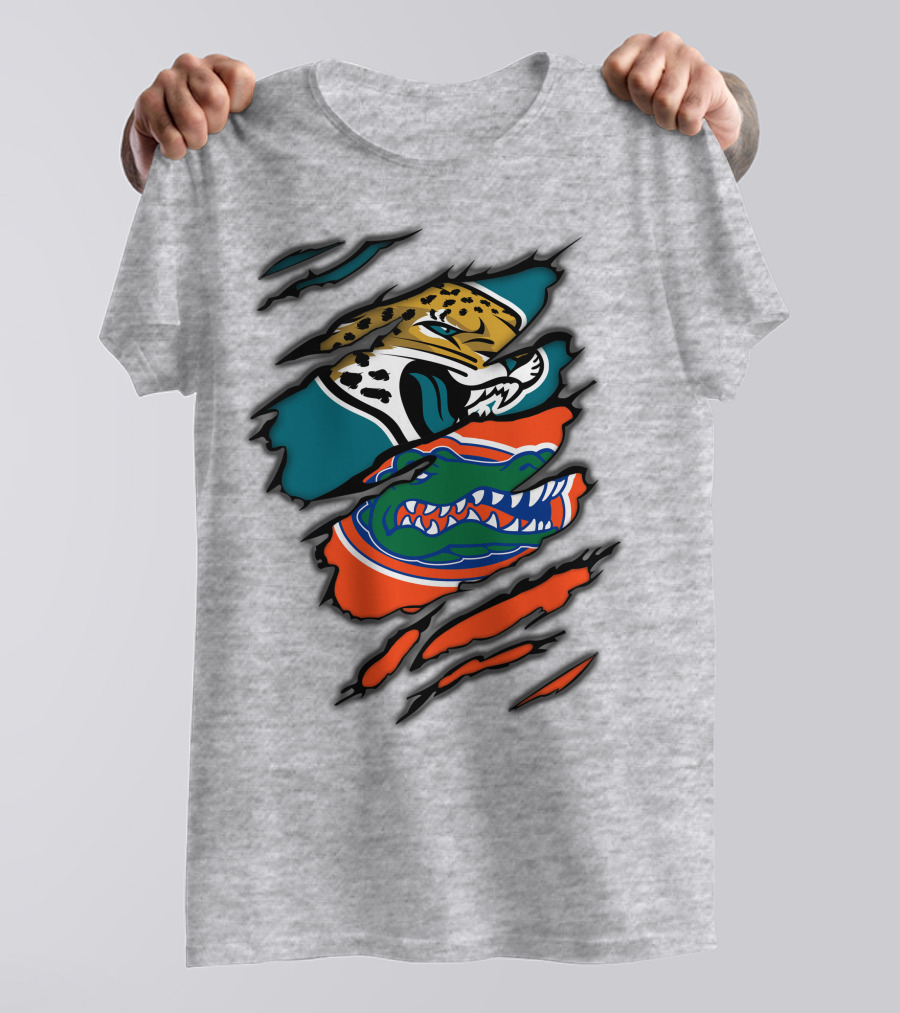 Jacksonville Jaguars Florida Gators Crossover Fan Gear Duo Team Spirit T-Shirt