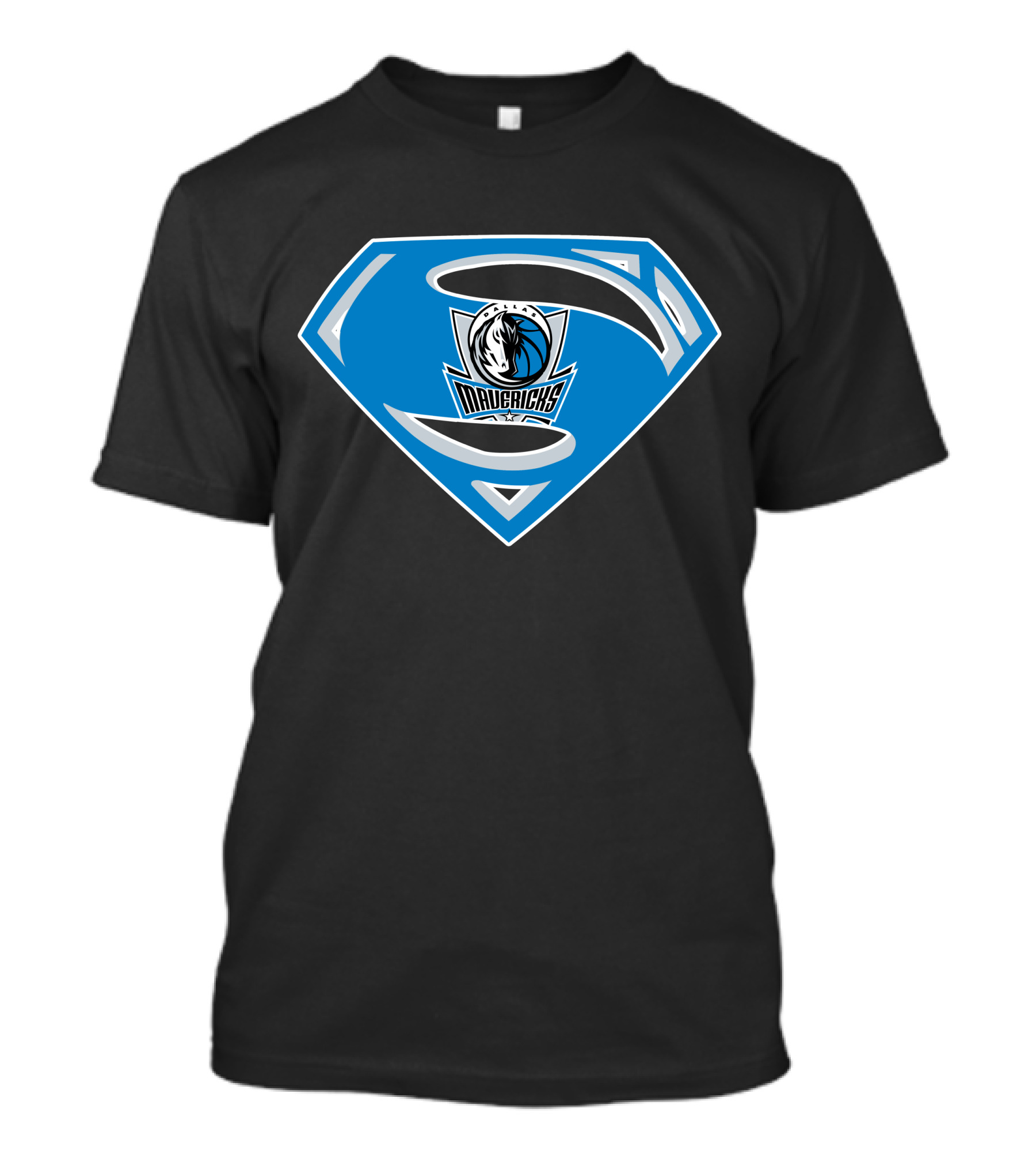 Superman Mavericks Logo With Dallas Mavericks NBA T-Shirt