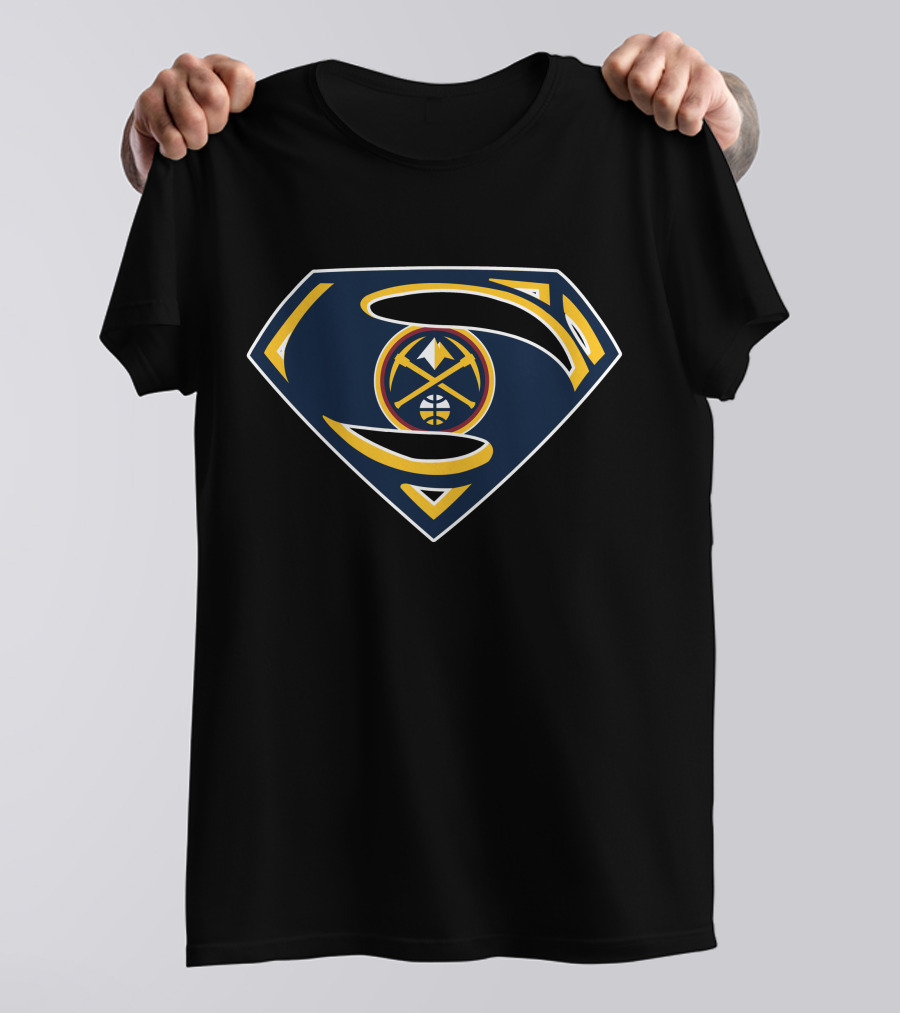 Superman Denver Nuggets Basketball Logo Emblem T-Shirt