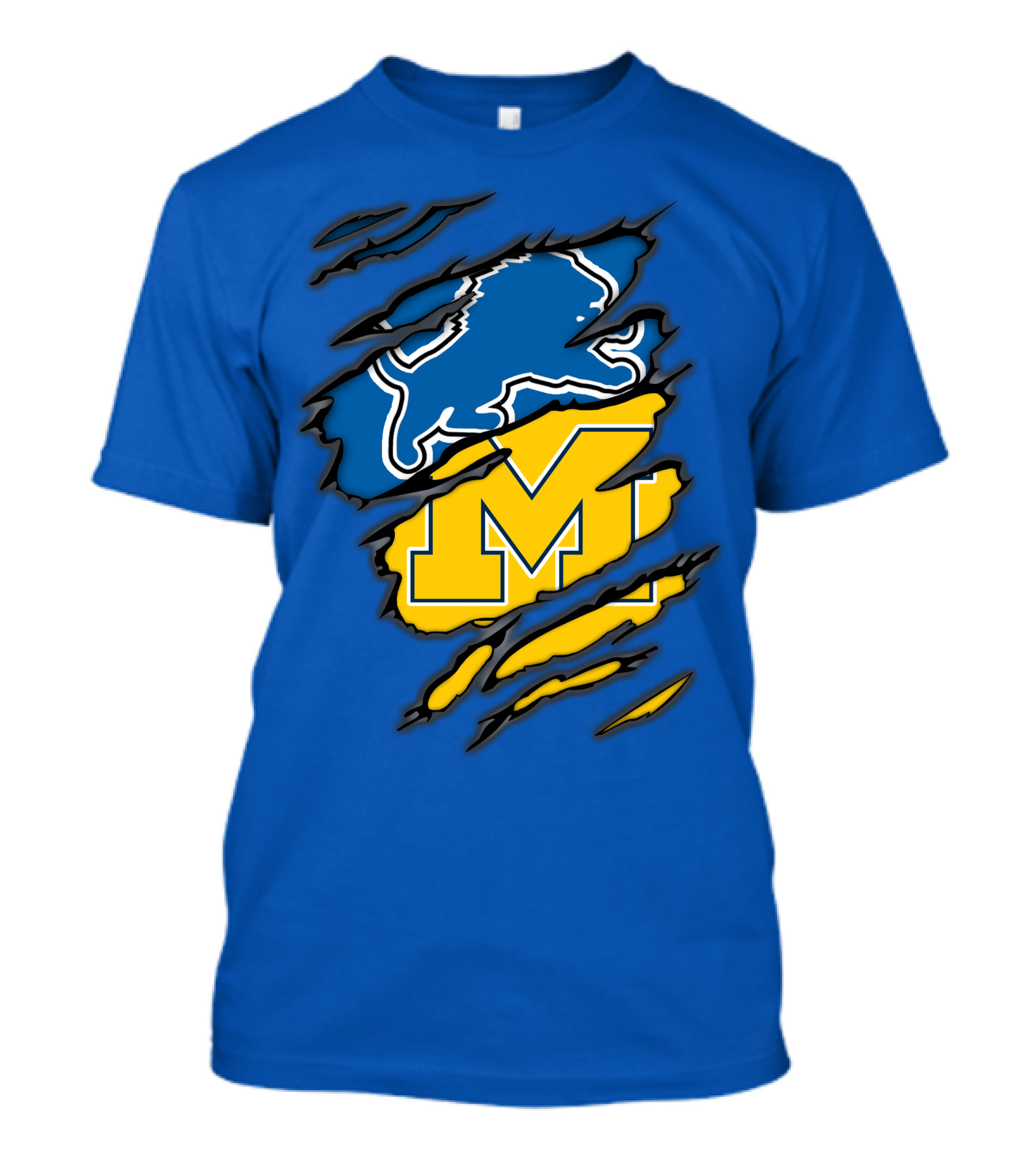 Detroit Lions Michigan Wolverines Crossover T-Shirt