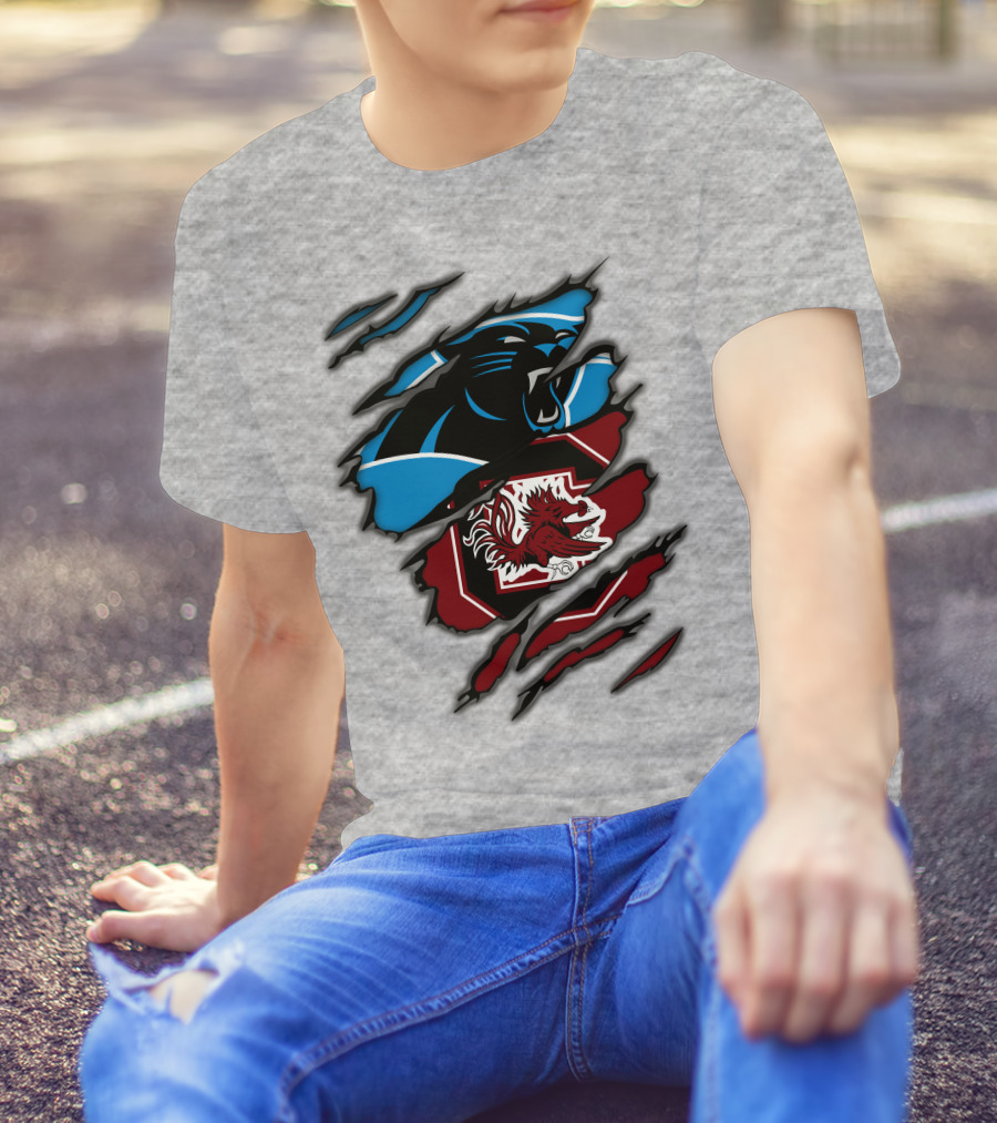 Panthers Gamecocks Claw Mark Fusion T-Shirt