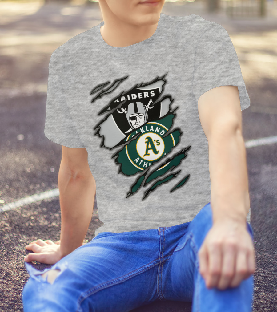 Raiders Oakland Athletics A's Logo Crossover T-Shirt
