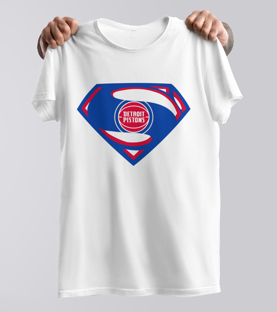 Detroit Pistons Superman Logo Combination T-Shirt