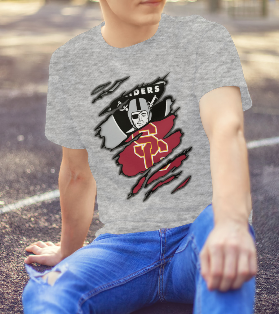 Raiders USC Trojans Crossover T-Shirt