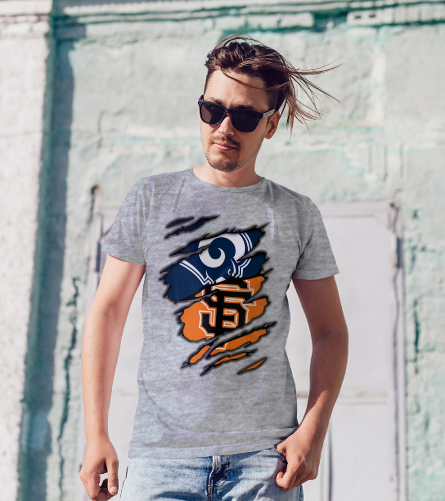 Los Angeles Rams San Francisco Giants Claw Scratch T-Shirt