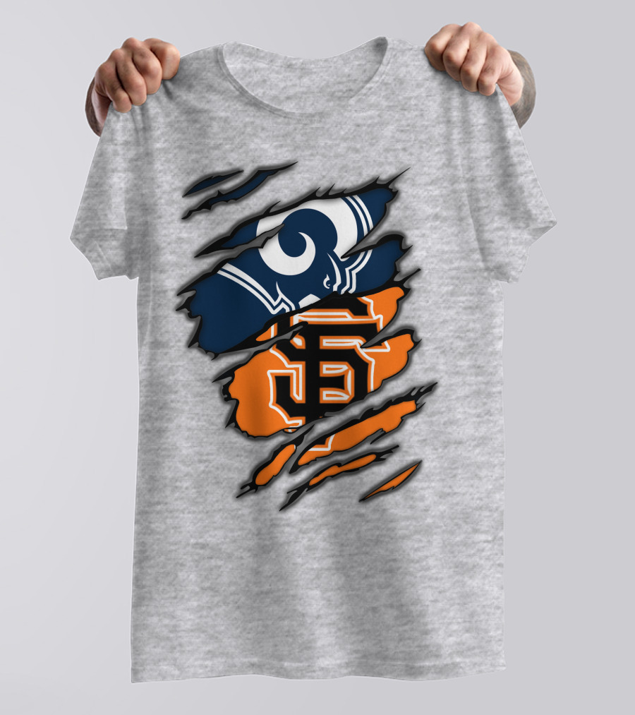 Los Angeles Rams San Francisco Giants Claw Scratch T-Shirt