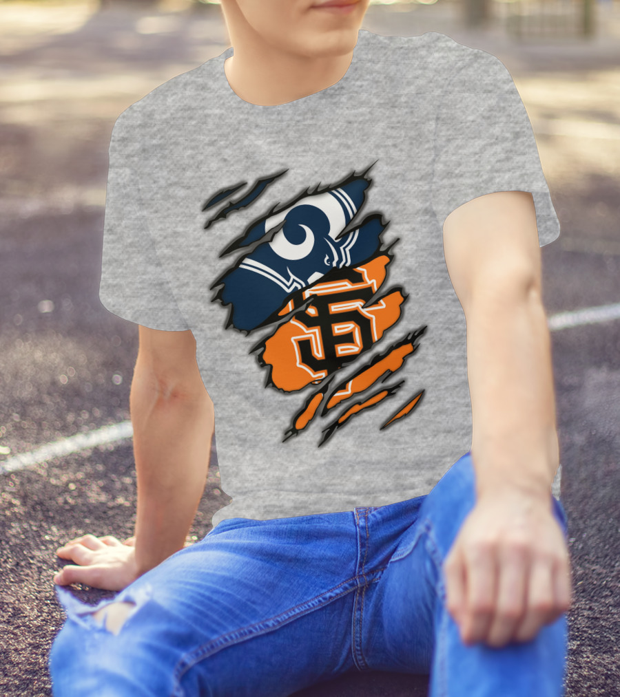 Los Angeles Rams San Francisco Giants Claw Scratch T-Shirt