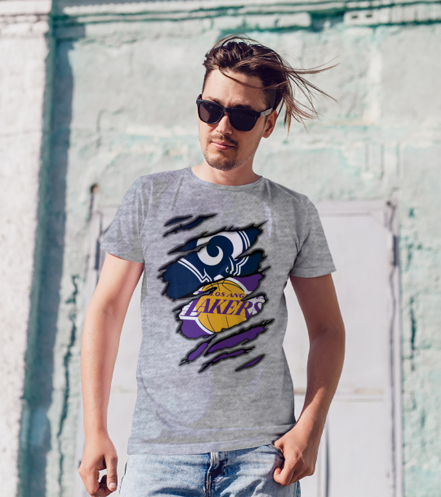 Los Angeles Rams Lakers NFL NBA Crossover T-Shirt