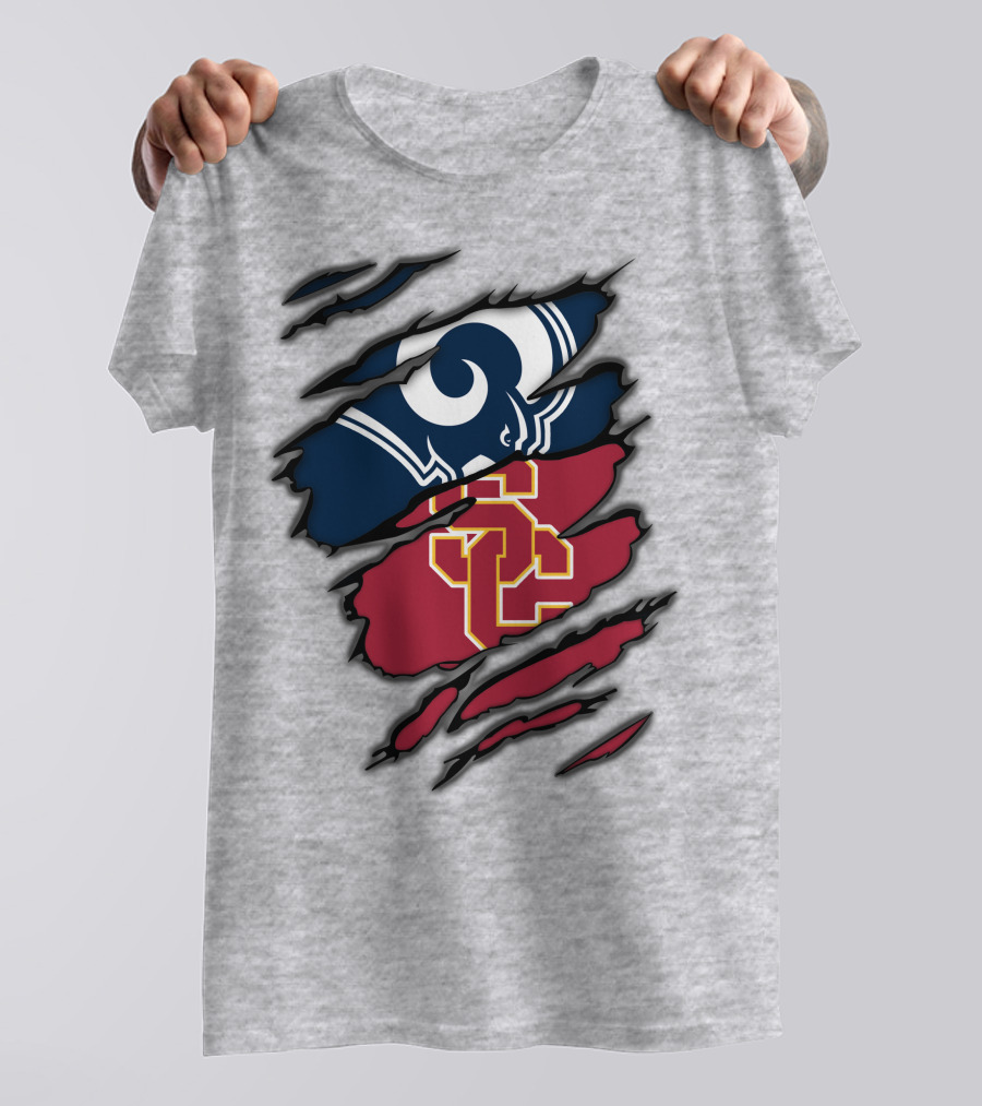 Rams USC Trojans Claw Marks T-Shirt