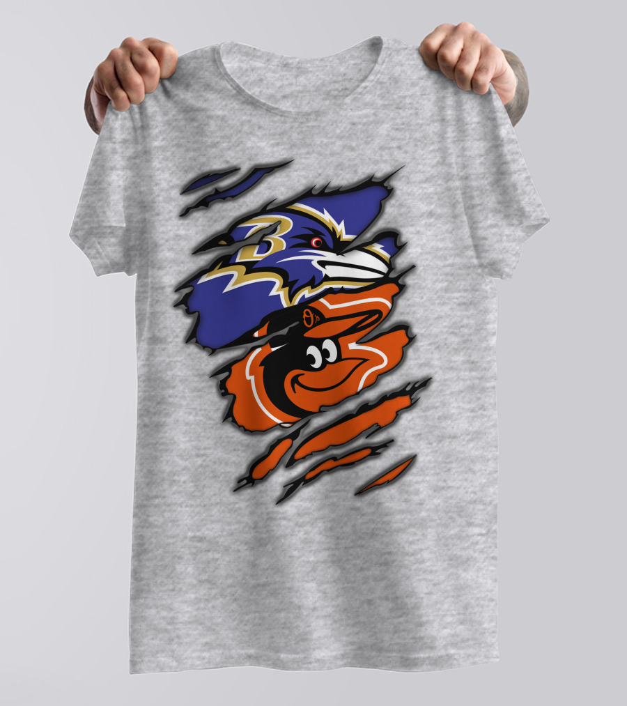 Baltimore Ravens Orioles Logo Mashup T-Shirt