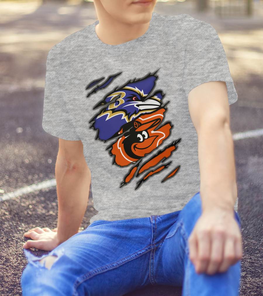 Baltimore Ravens Orioles Logo Mashup T-Shirt