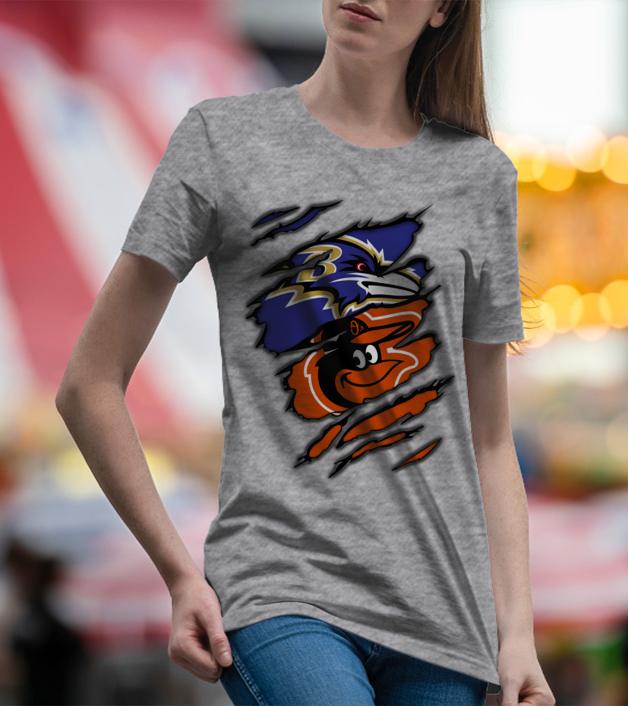 Baltimore Ravens Orioles Logo Mashup T-Shirt