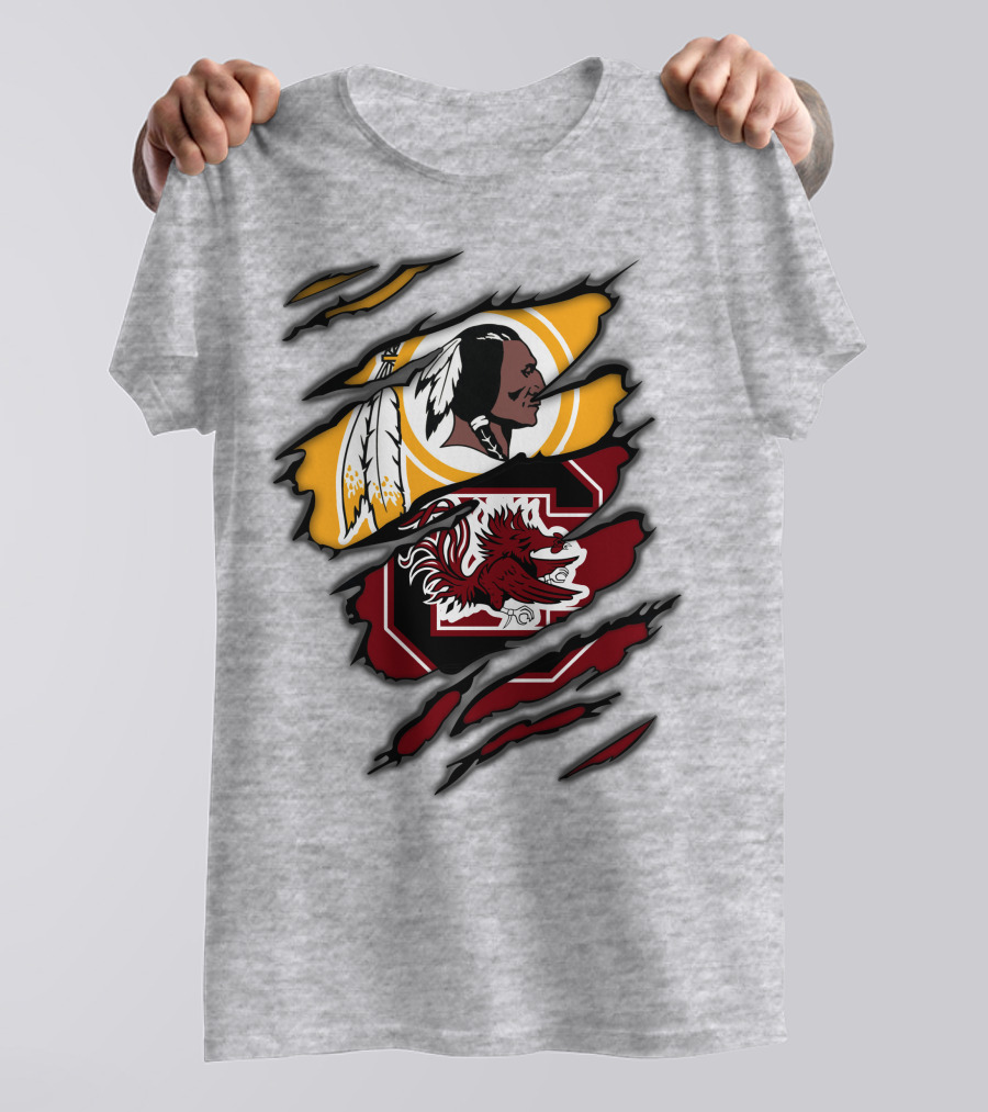Redskins South Carolina Gamecocks Logo Mashup T-Shirt