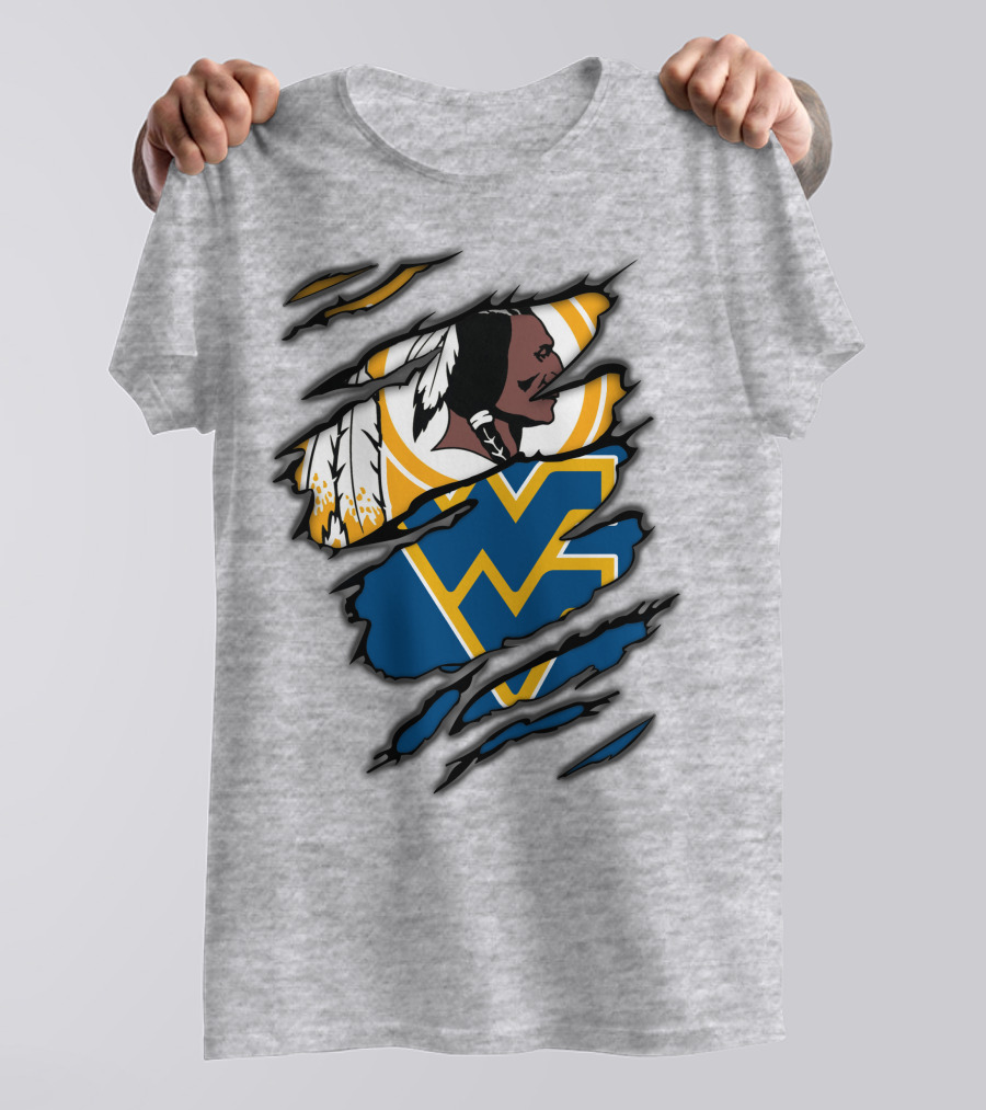 West Virginia Mountaineers Redskins Mashup T-Shirt