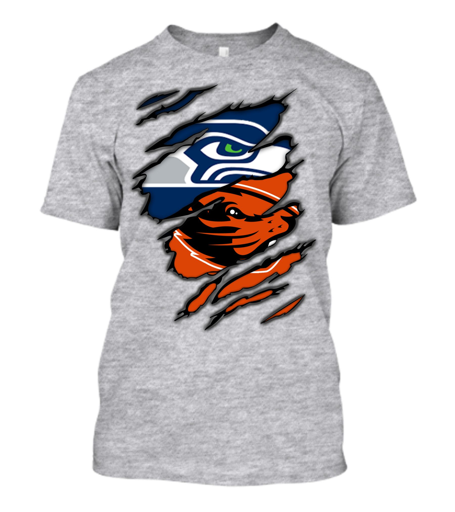 Seahawks Beavers Logo Slash Fusion T-Shirt
