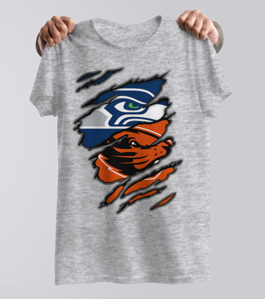 Seahawks Beavers Logo Slash Fusion T-Shirt