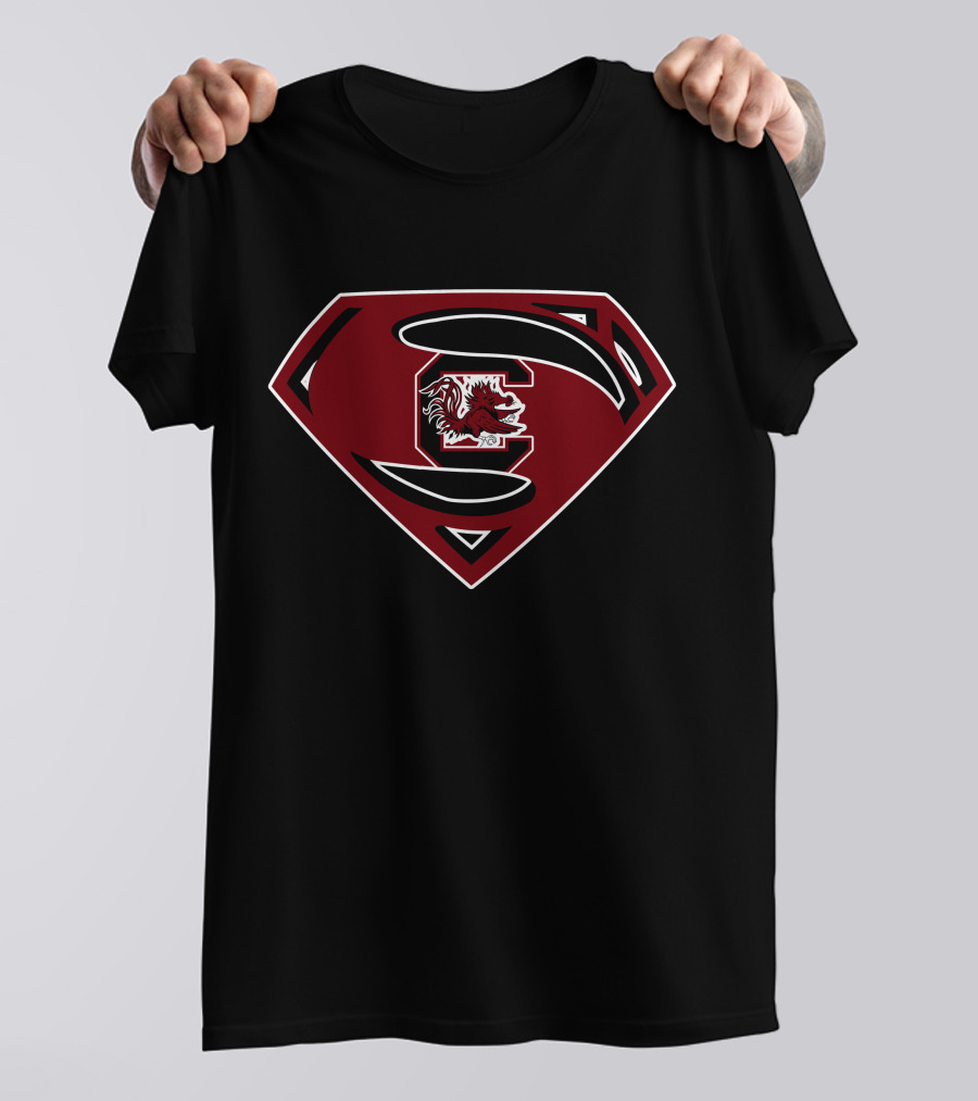 Superman Gamecocks Emblem With University Of South Carolina T-Shirt