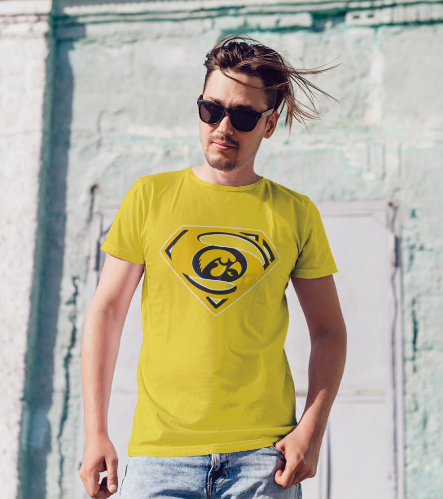 Superman Iowa Hawkeyes Emblem T-Shirt