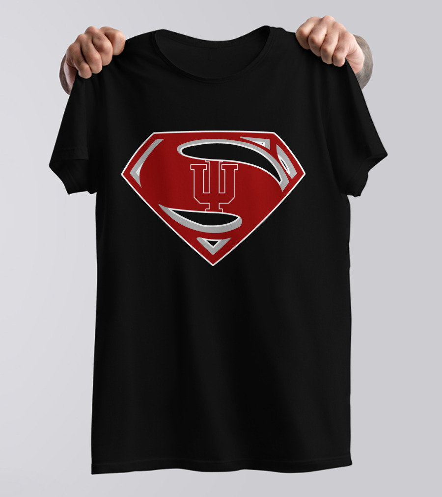 Superman Indiana Hoosiers IU Logo Emblem T-Shirt