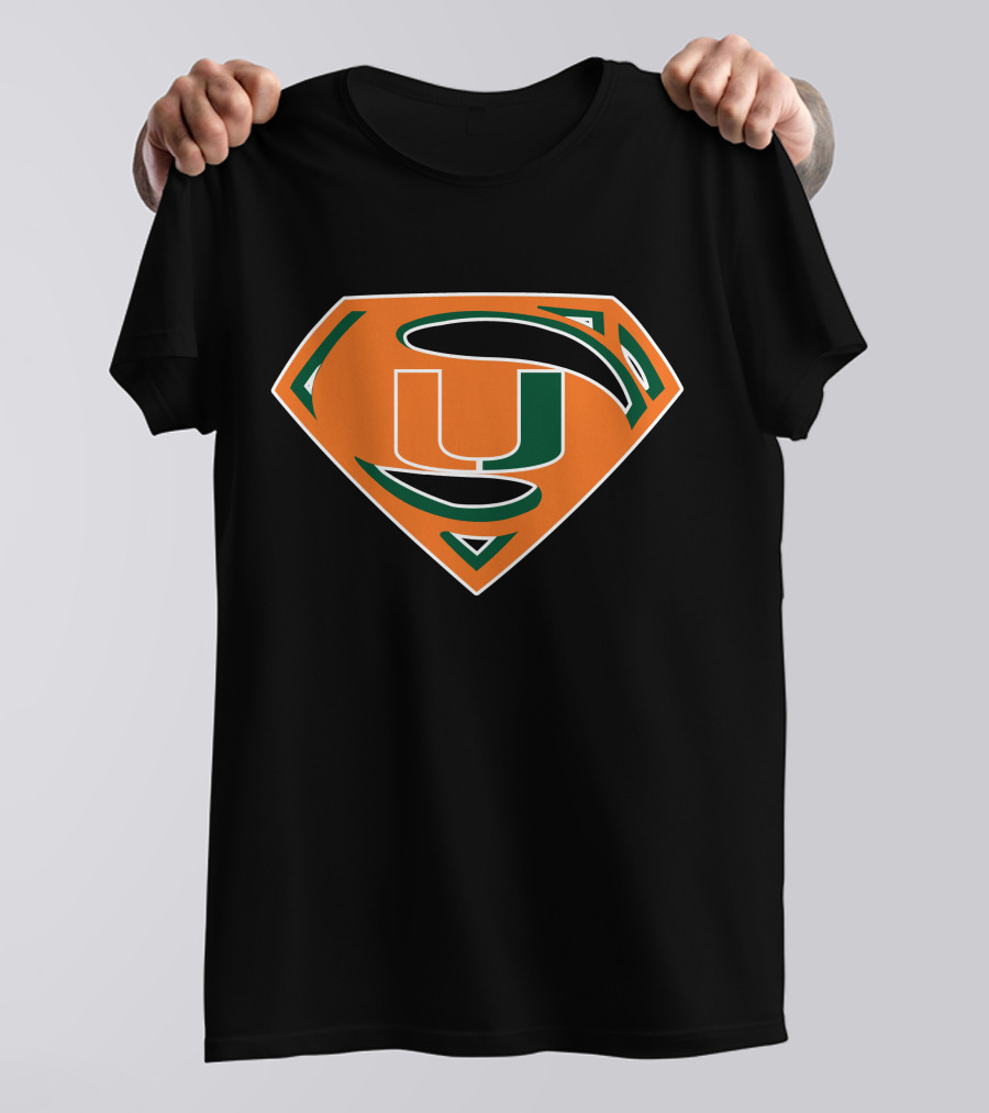 Superman Miami Hurricanes Logo Fusion T-Shirt